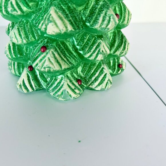 Metallic Green Christmas Tree Candle Vintage Holiday Decor Retro Holiday Decor - Picture 16 of 16